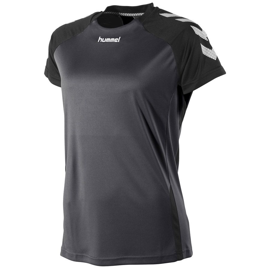 Hummel sport T shirt Aarhus antraciet/zwart online kopen