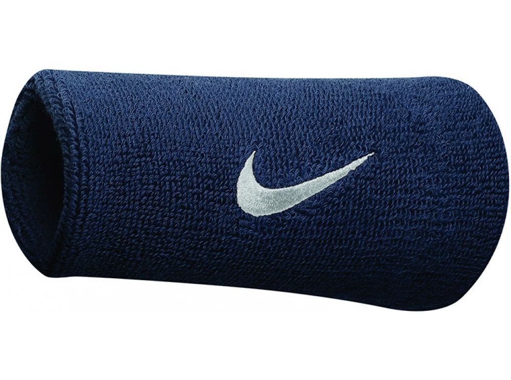 Nike Senior brede polsband donkerblauw/wit(set van 2 ) online kopen
